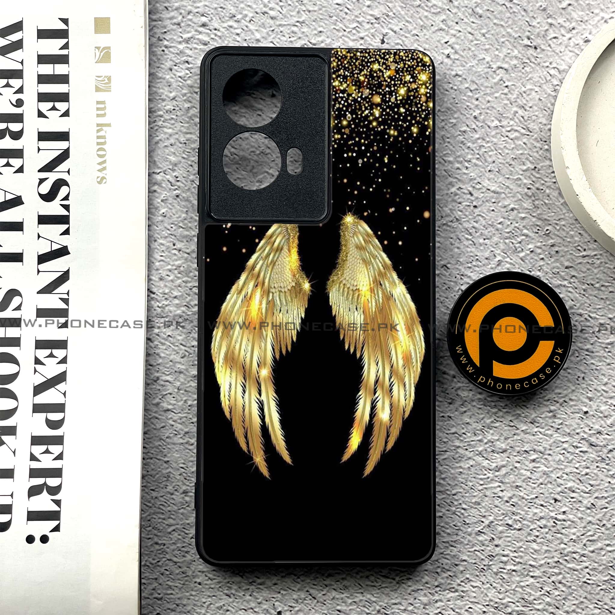 Moto G85 - Angel Wings Series - Premium Printed Glass soft Bumper shock Proof Case