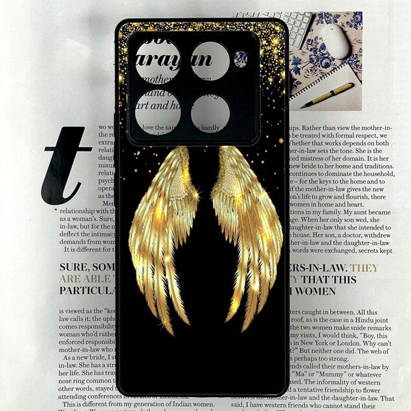 Infinix Note 40 Pro Plus - Angel Wings Series - Premium Metal Printed soft Bumper shock Proof Case