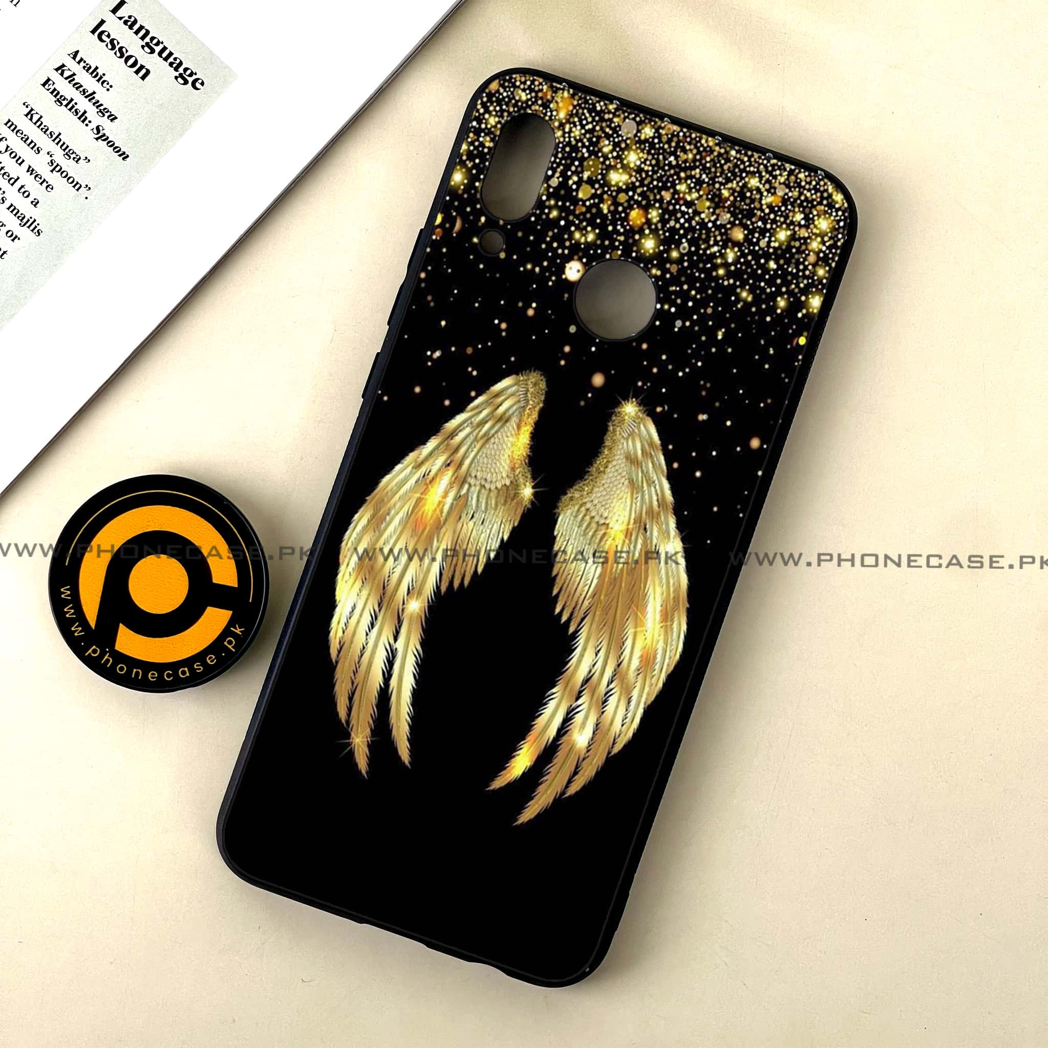 Huawei Nova 3 - Angel Wings Series - Premium Printed Glass soft Bumper shock Proof Case