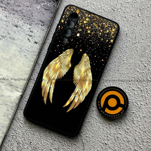 Huawei P30 - Angel Wings Series - Premium Printed Glass soft Bumper shock Proof Case