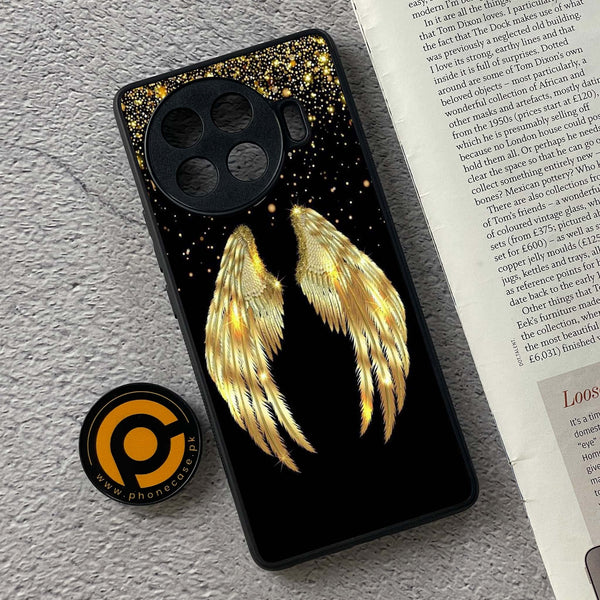 Tecno Spark 20 pro plus - Angel Wings Series - Premium Printed Glass soft Bumper shock Proof Case