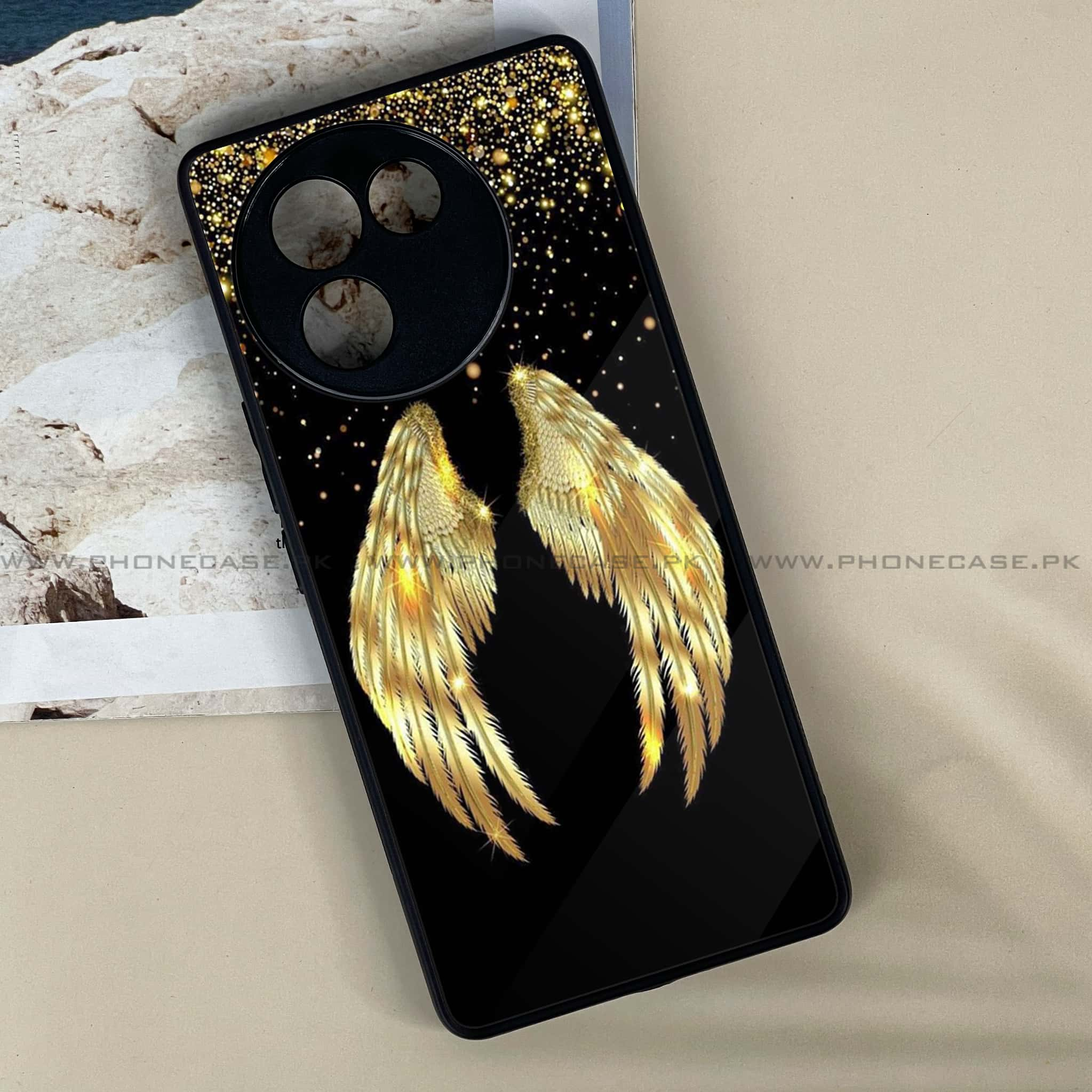 Vivo V30E - Angel Wings Series - Premium Printed Metal soft Bumper shock Proof Case