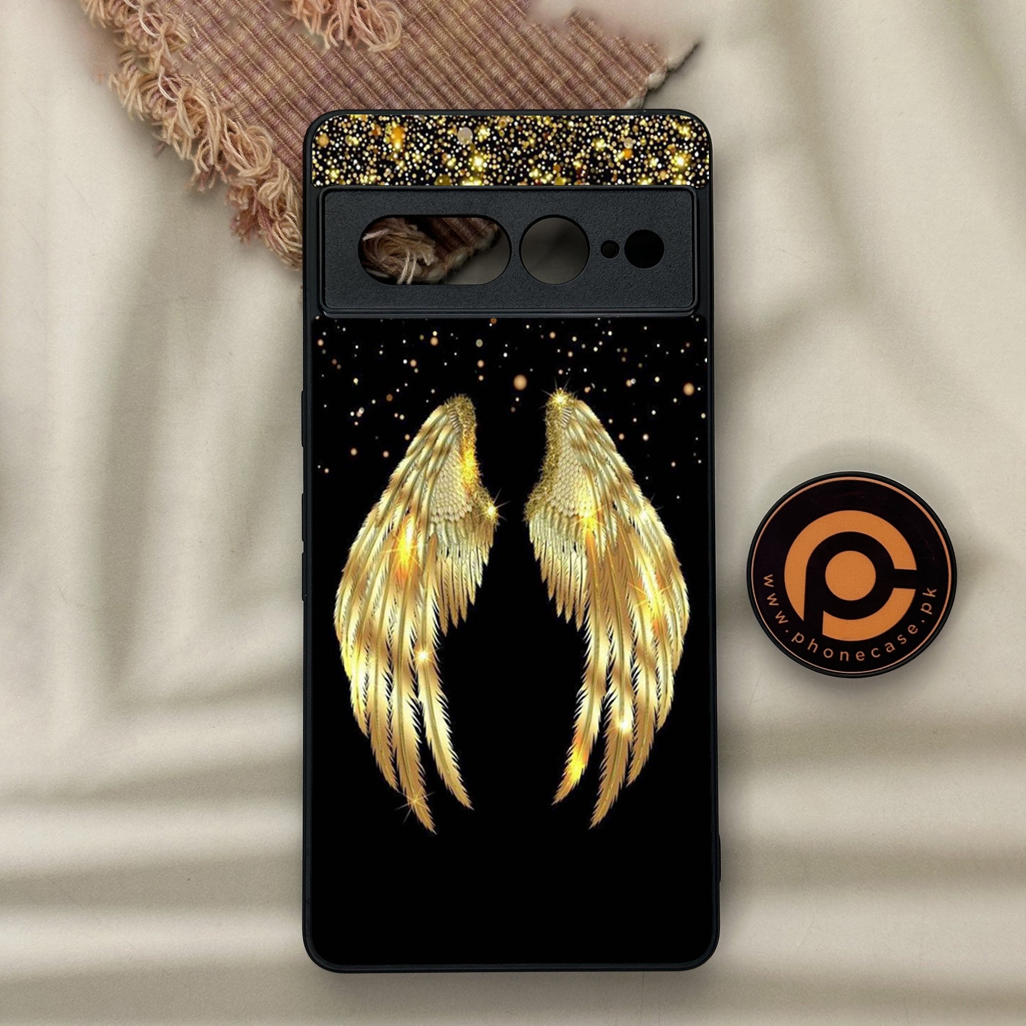 Google Pixel 7 Pro - Angel Wings Series - Premium Metal Printed soft Bumper Shock Proof Case