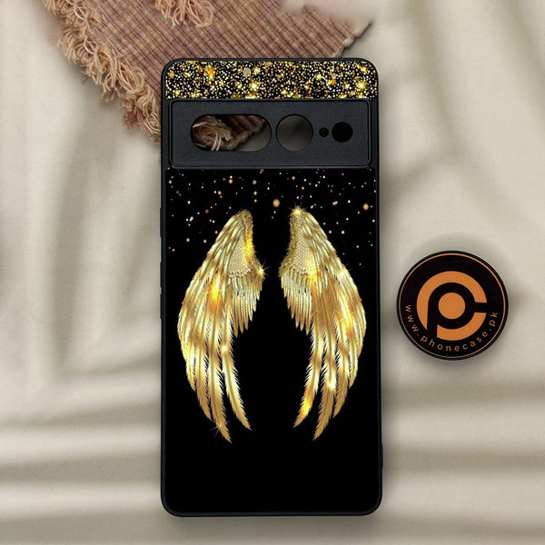 Google Pixel 7 Pro - Angel Wings Series - Premium Metal Printed soft Bumper Shock Proof Case