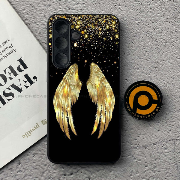 Samsung Galaxy S25 - Angel Wings Series - Premium Printed Glass soft Bumper shock Proof Case