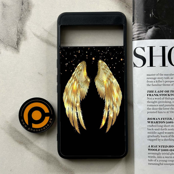 Google Pixel 8 Pro - Angel Wings Series - Premium Metal Printed soft Bumper Shock Proof Case