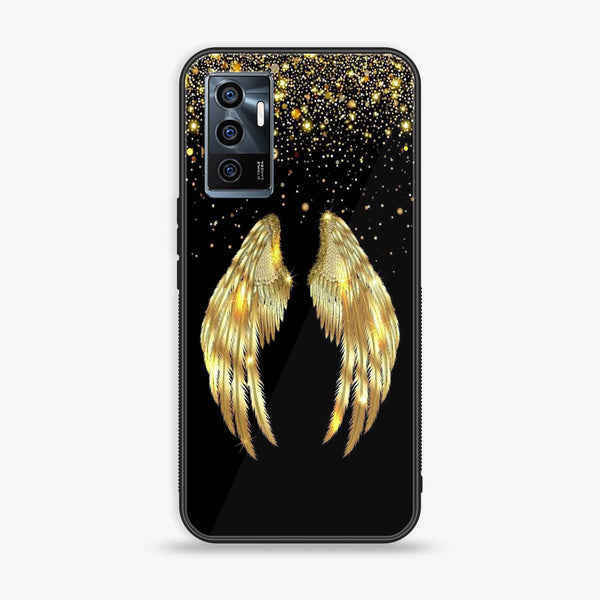 Vivo V23e - Angel Wings Series - Premium Printed Glass soft Bumper shock Proof Case