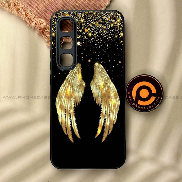 Infinix Hot 60 Pro - Angel Wings Series - Premium Metal Printed soft Bumper shock Proof Case