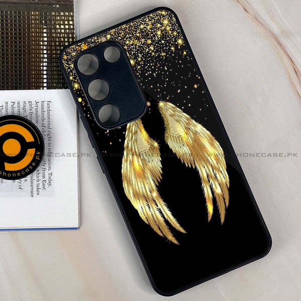 Vivo V30 Lite 4G - Angel Wings Series - Premium Metal Printed soft Bumper shock Proof Case