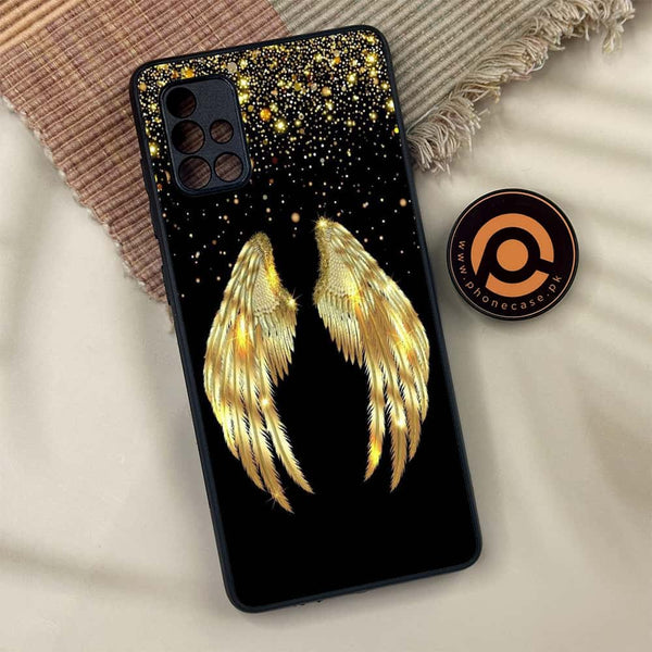 Samsung Galaxy A71 - Angel Wing Series - Premium Metal Printed soft Bumper shock Proof Case