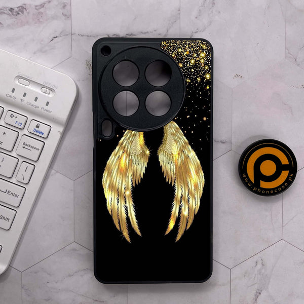 Tecno Camon 30 Premier - Angel Wings Series - Premium Metal Printed soft Bumper shock Proof Case