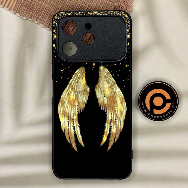 Tecno Spark 40 - Angel Wings Series - Premium Metal Printed soft Bumper shock Proof Case