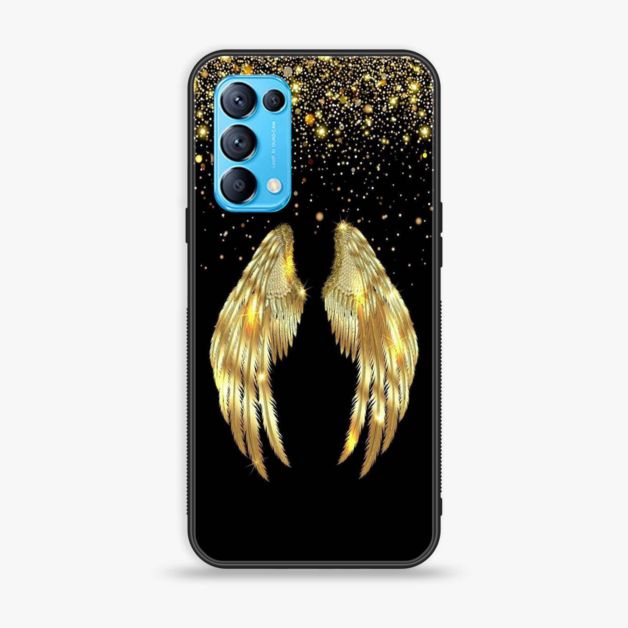 Oppo Reno 5 Angel Wing Series Premium Printed Glass soft Bumper shock Proof Case