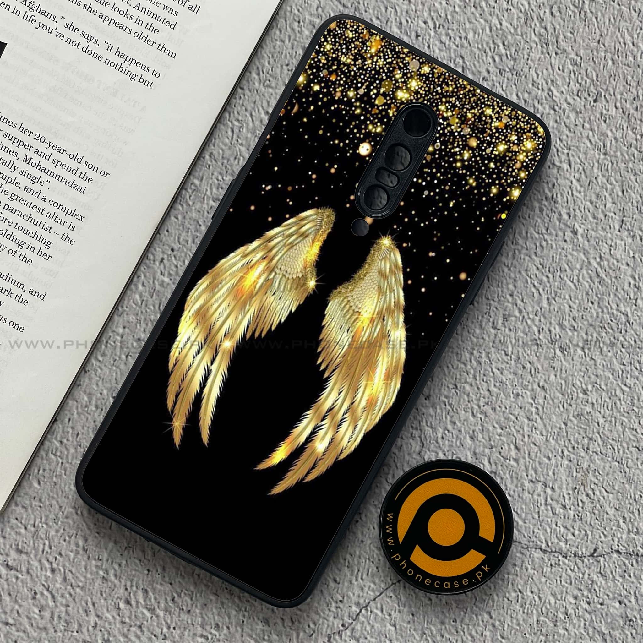OnePlus 7 Pro - Angel Wings Series - Premium Printed Glass soft Bumper shock Proof Case