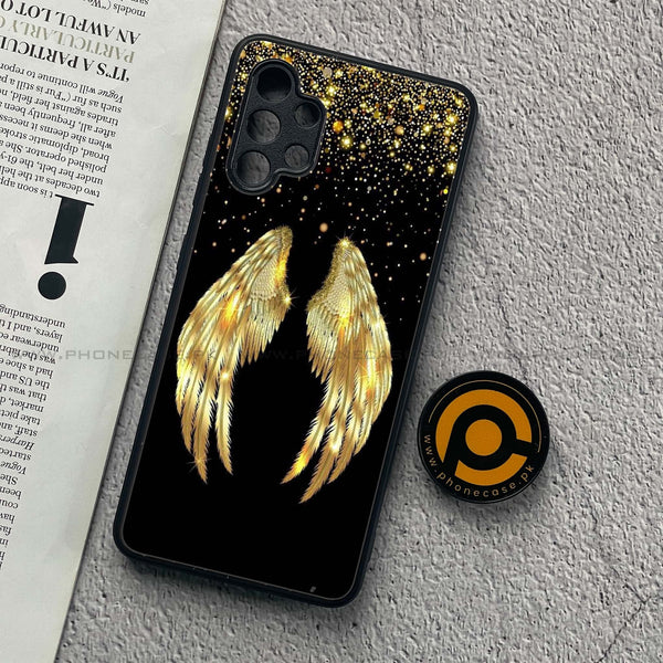 Galaxy A32 - Angel Wing Series - Premium Printed Glass soft Bumper shock Proof Case