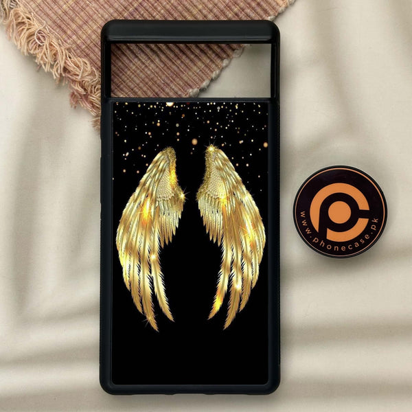 Google Pixel 6 - Angel Wings Series - Premium Metal Printed soft Bumper Shock Proof Case