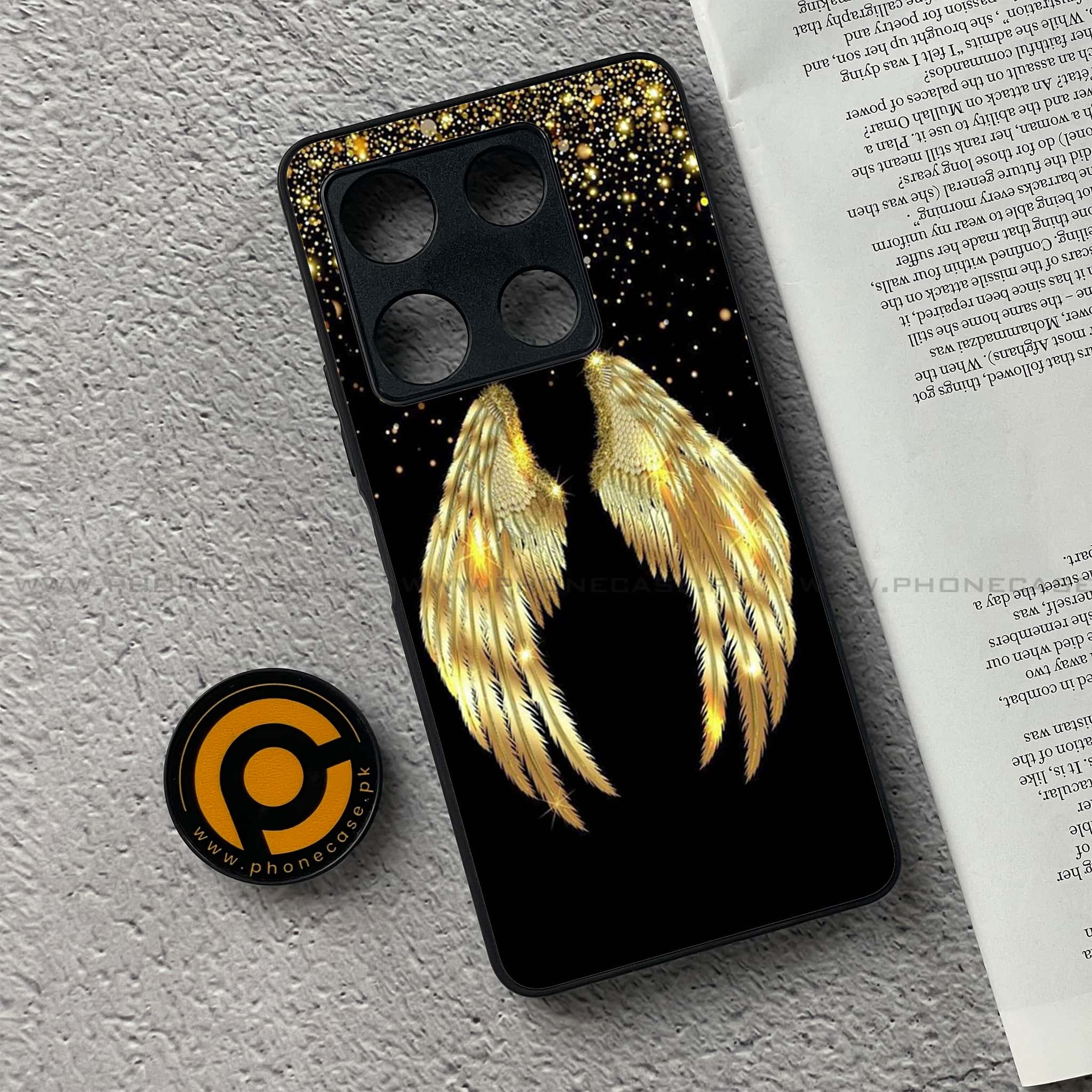 Infinix Note 30 Pro - Angel Wings Series - Premium Metal Printed soft Bumper shock Proof Case