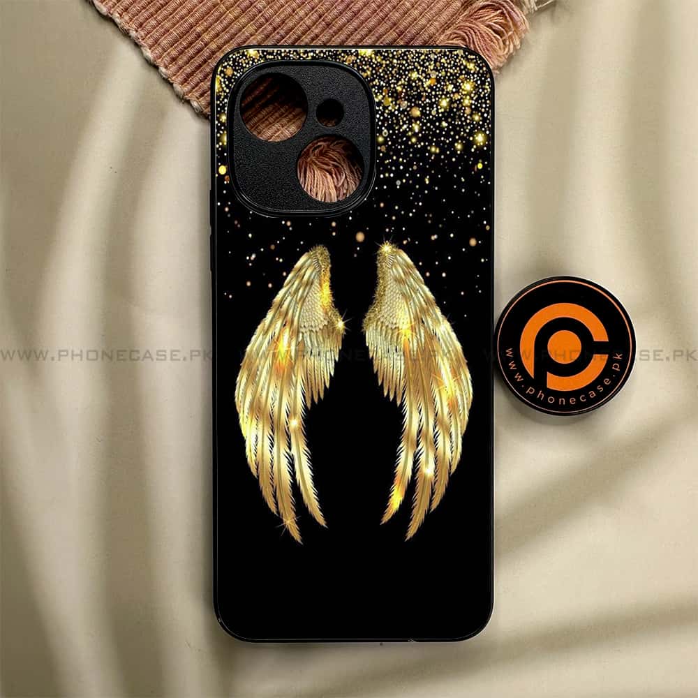 Tecno Spark 40C - Angel Wings Series - Premium Metal Printed soft Bumper shock Proof Case