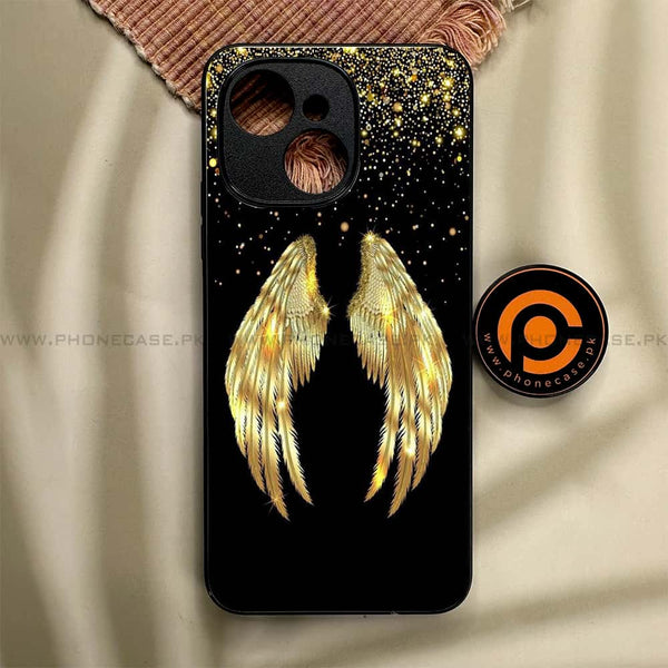 Tecno Spark 40C - Angel Wings Series - Premium Metal Printed soft Bumper shock Proof Case