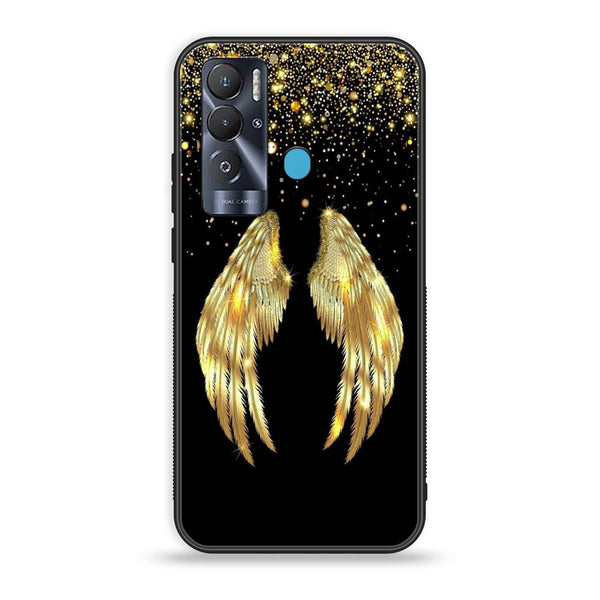 Tecno Pova Neo Angel Wings series Premium Printed Glass soft Bumper shock Proof Case