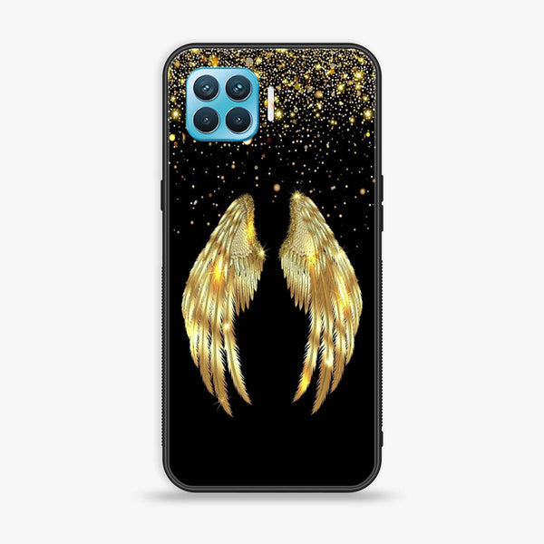 Oppo F17 - Angel Wings Series - Premium Printed Glass soft Bumper shock Proof Case