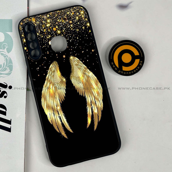 Infinix Hot 8 Lite - Angel Wings Series - Premium Printed Glass soft Bumper shock Proof Case