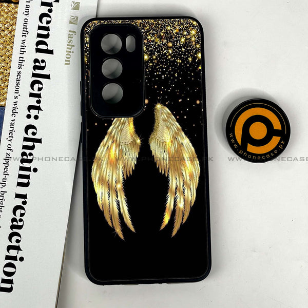 Oppo Reno 12 5G - Angel Wings Design 1  - Premium Printed Glass soft Bumper shock Proof Case CS-24368 CS-27931