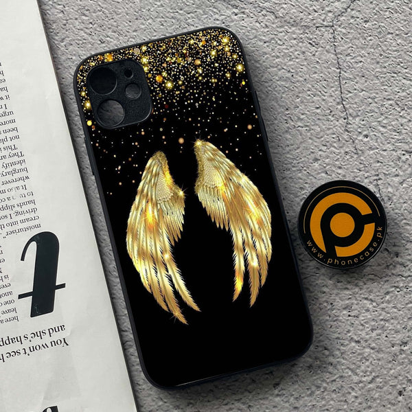 iPhone 11 Angel Wings Series  Premium Printed Glass soft Bumper shock Proof Case