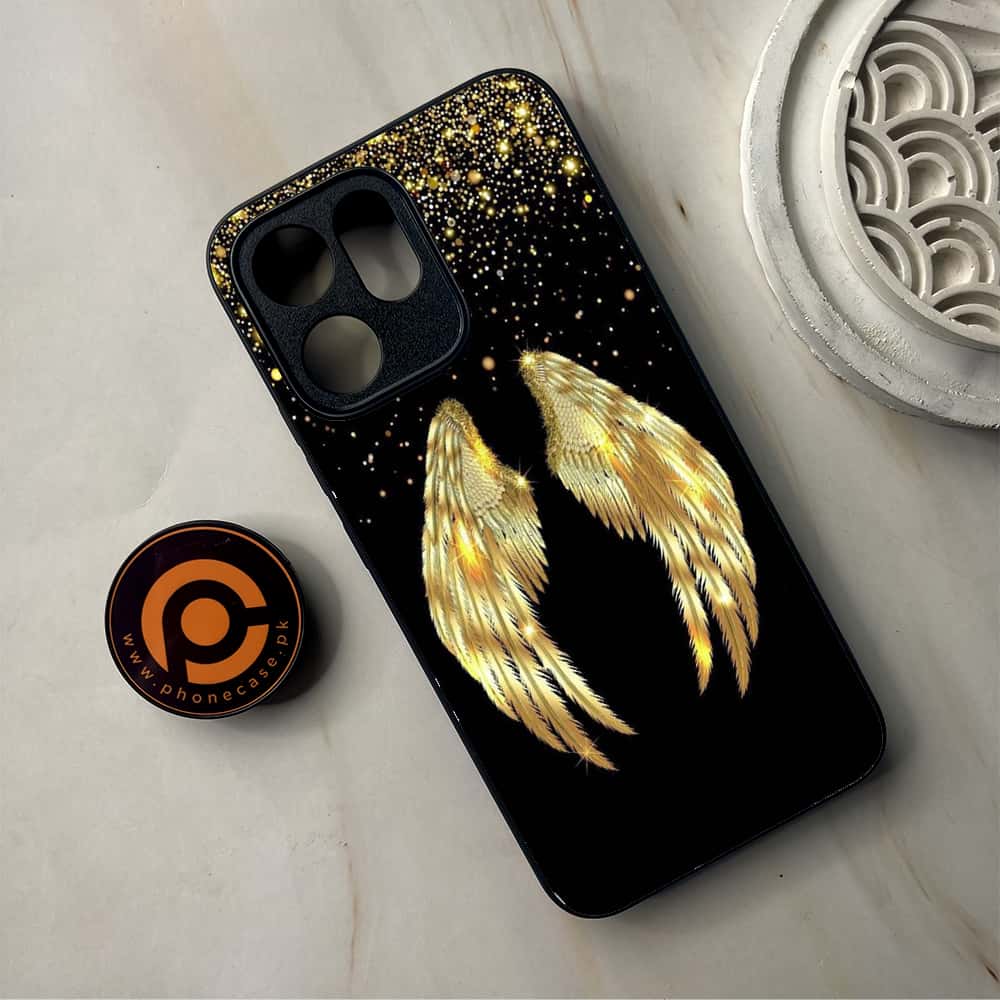 Oppo Reno 14F - Angel Wings Series - Premium Metal Printed Soft Bumper Shockproof Case