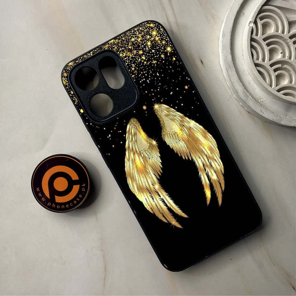 Oppo Reno 14F - Angel Wings Series - Premium Metal Printed Soft Bumper Shockproof Case