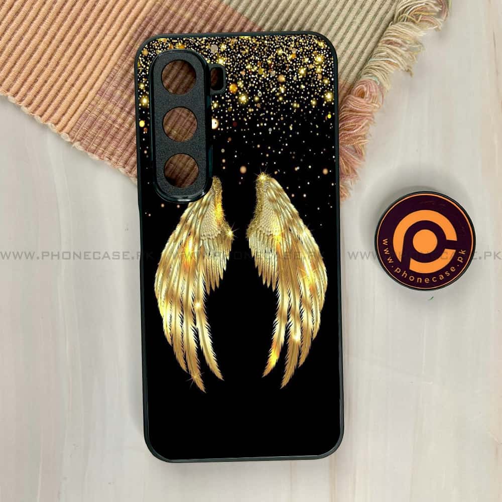 Infinix Hot 60i - Angel Wings Series - Premium Metal Printed soft Bumper shock Proof Case