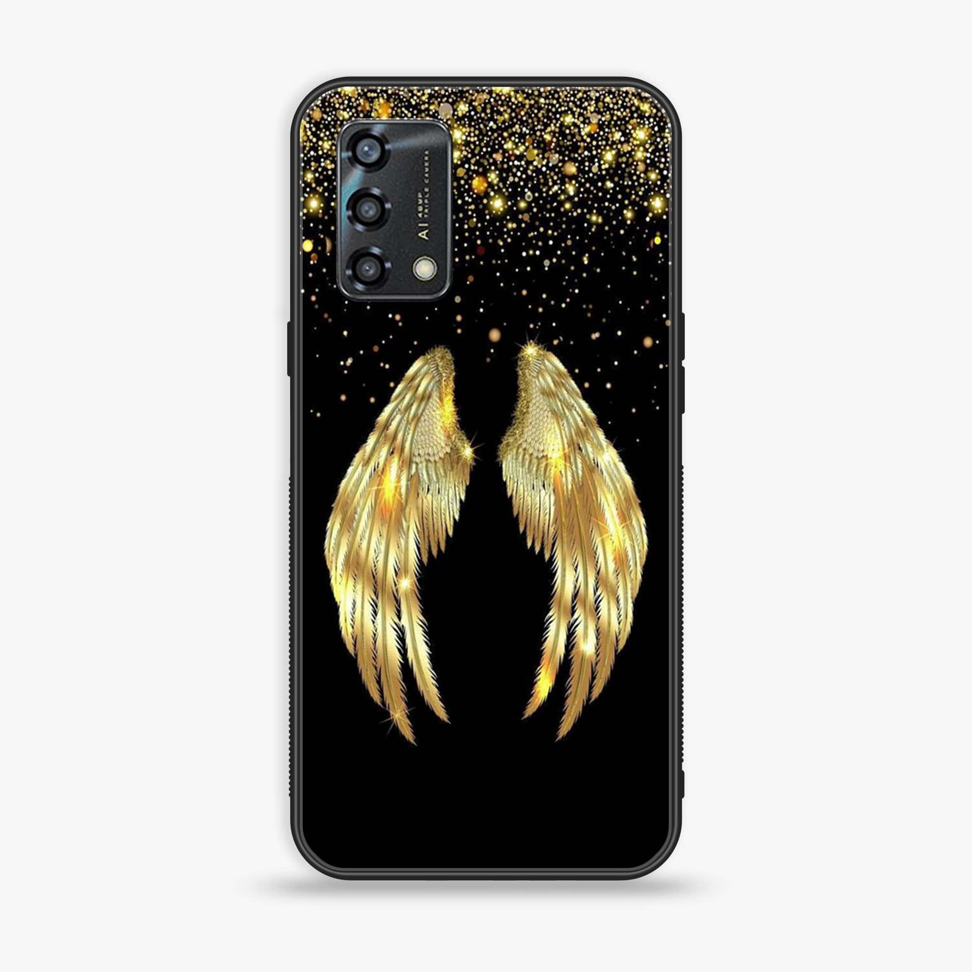 Oppo A95 - Angel Wings Series - Premium Printed Glass soft Bumper shock Proof Case