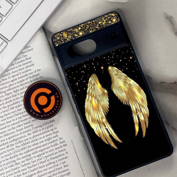 Google Pixel 7 - Angel Wings Series - Premium Metal Printed soft Bumper Shock Proof Case