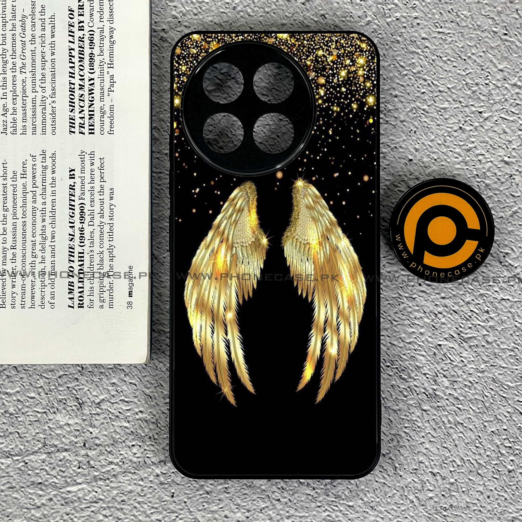 Tecno Spark 30 Pro - Angel Wings Series - Premium Printed Glass soft Bumper shock Proof Case