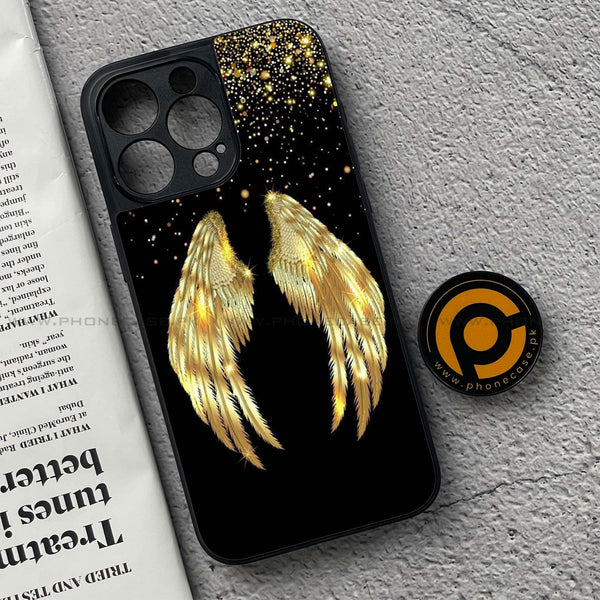 iPhone 15 Pro - Angel Wings Series - Premium Metal Printed soft Bumper shock Proof Case
