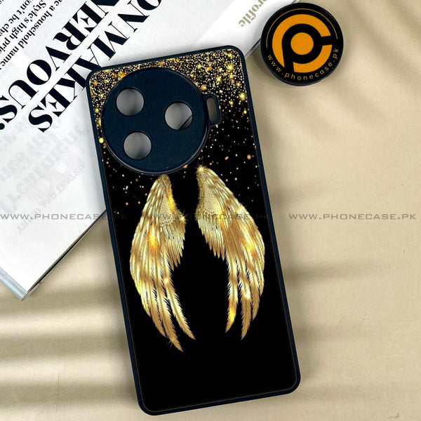 Tecno Camon 30 Pro - Angel Wings Series - Premium Printed Glass soft Bumper shock Proof Case