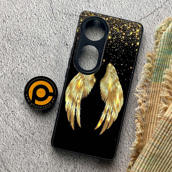 Vivo V40 - Angel Wings  Design 1 - Premium Printed Glass soft Bumper shock Proof Case  CS-24956