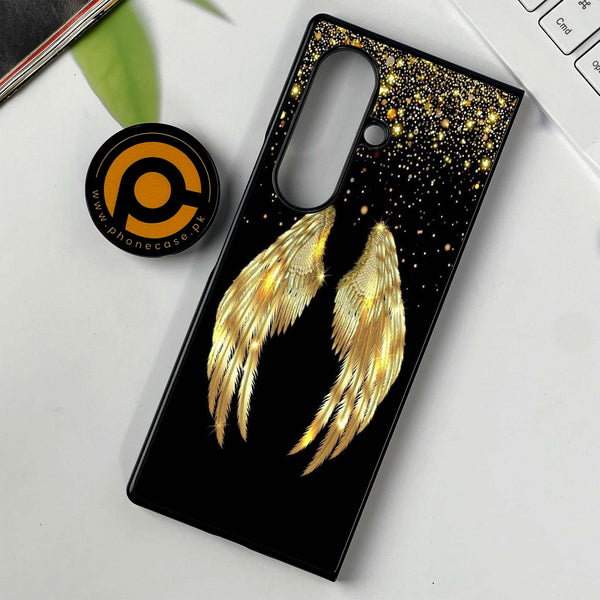 Samsung Galaxy Z Fold 7 - Angel Wings Series - Premium Metal Printed soft Bumper shock Proof Case