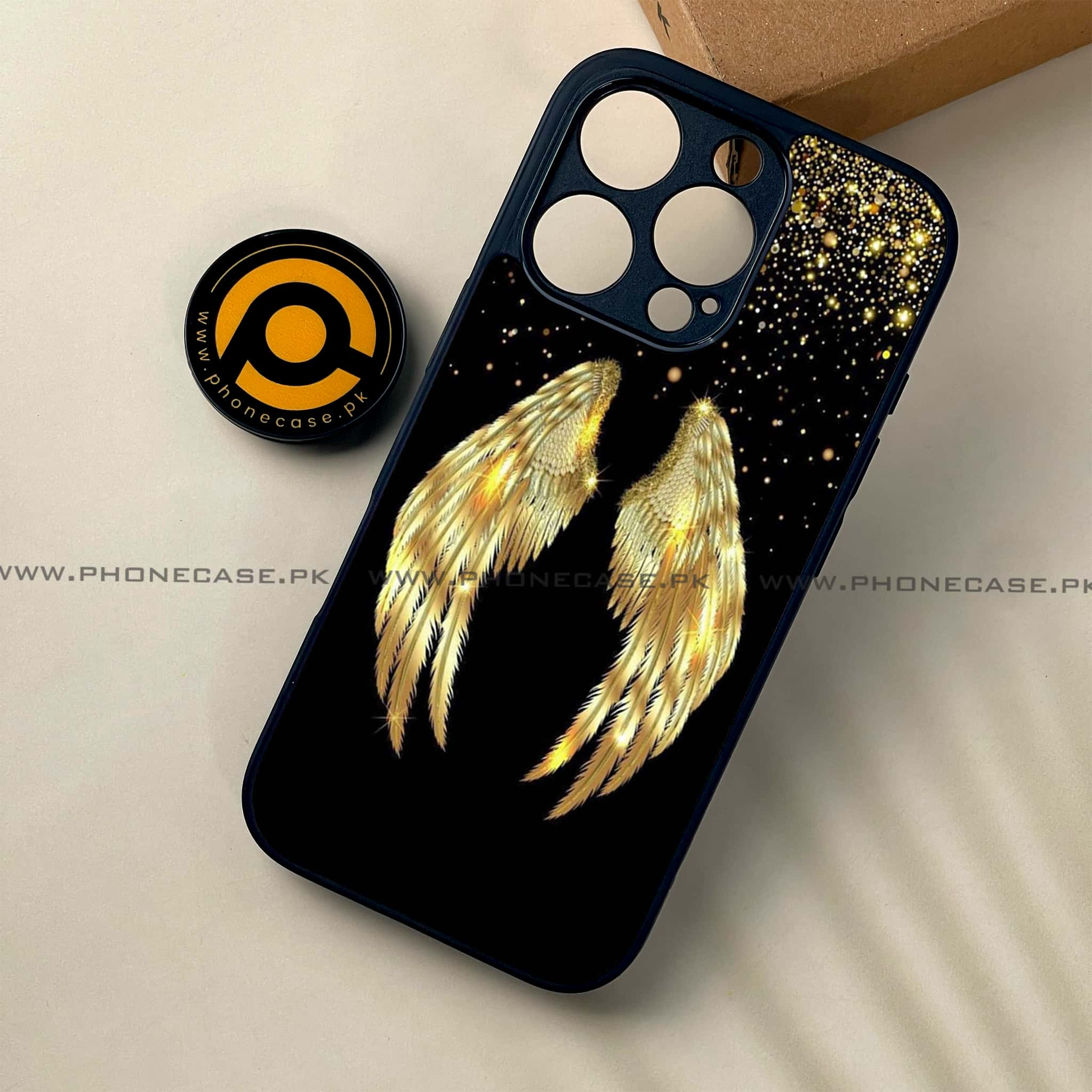 iPhone 16 Pro - Angel Wings Series - Premium Printed Glass soft Bumper shock Proof Case