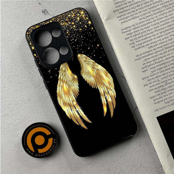 Oppo Reno 13 - Angel Wings Series - Premium Metal Printed Soft Bumper Shockproof Case