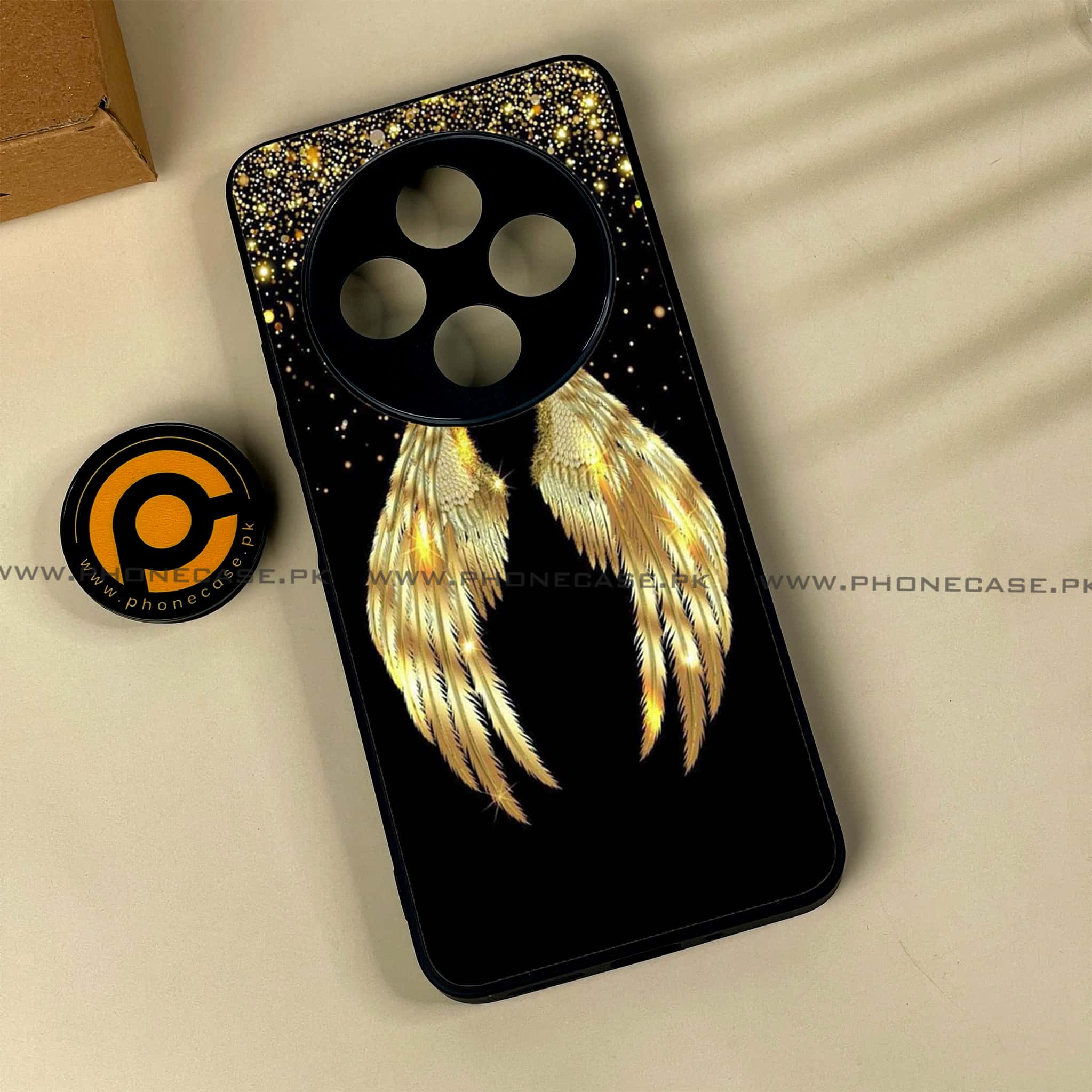 Xiaomi Redmi 14c - Angel Wings Series - Premium Printed Glass soft Bumper shock Proof Case