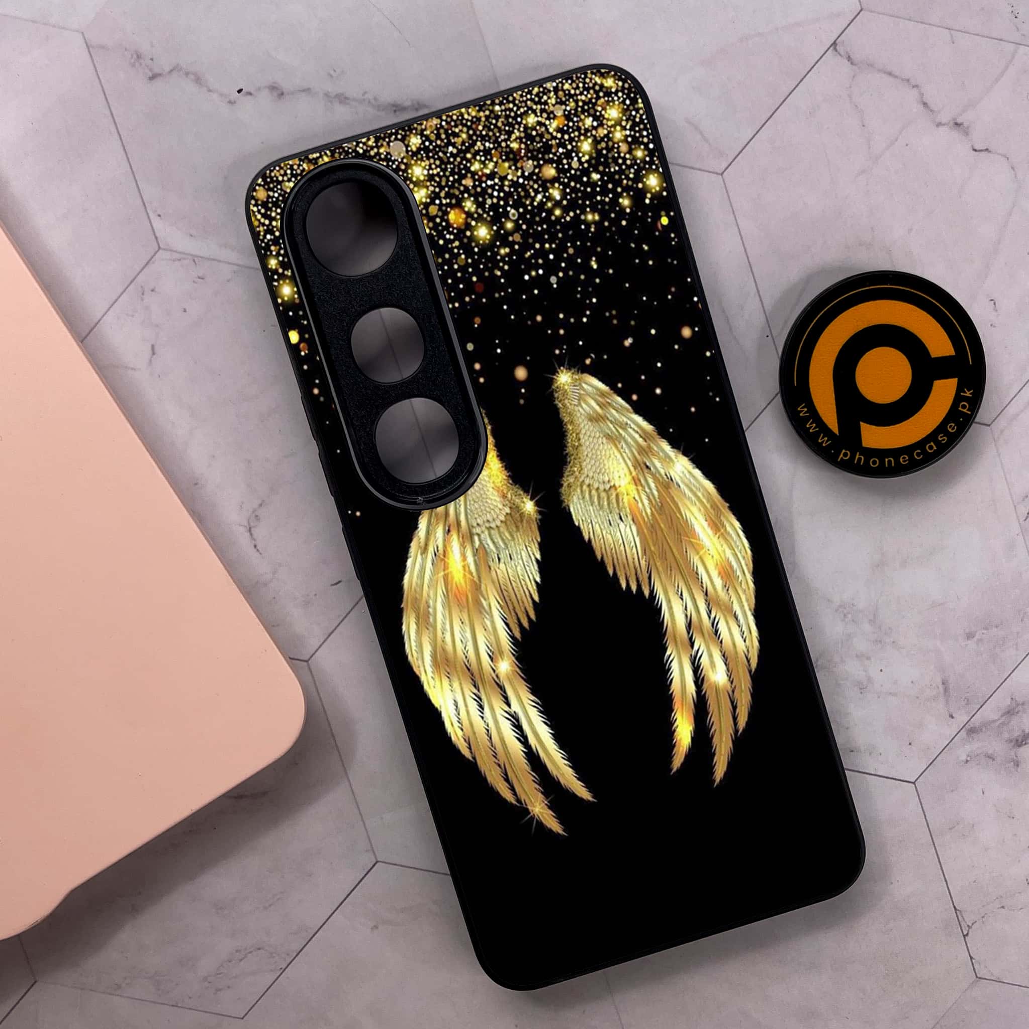 Vivo V50 Lite - Angel Wings Series - Premium Metal Printed soft Bumper shock Proof Case