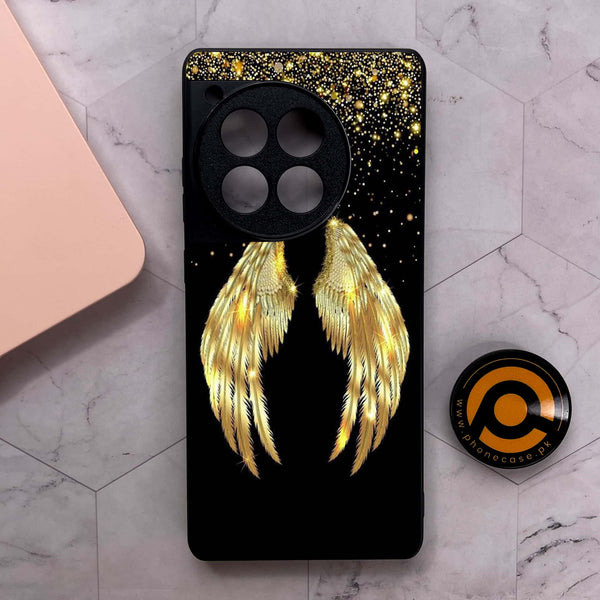 OnePlus 12R - Angel Wings Series - Premium Metal Printed soft Bumper shock Proof Case