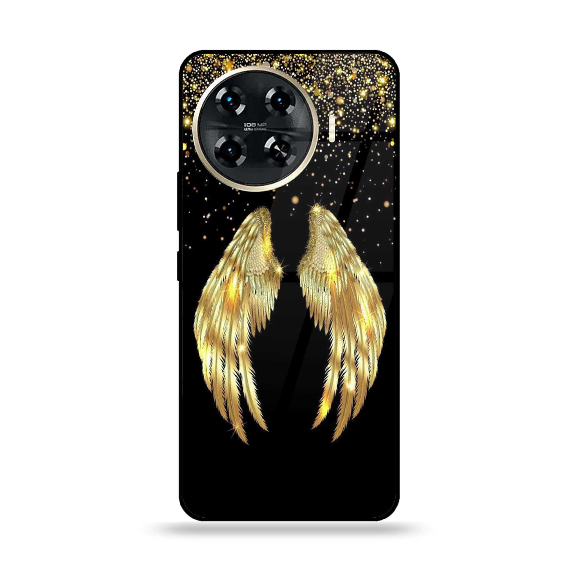 Tecno Spark 20 pro plus - Angel Wings Series - Premium Printed Glass soft Bumper shock Proof Case