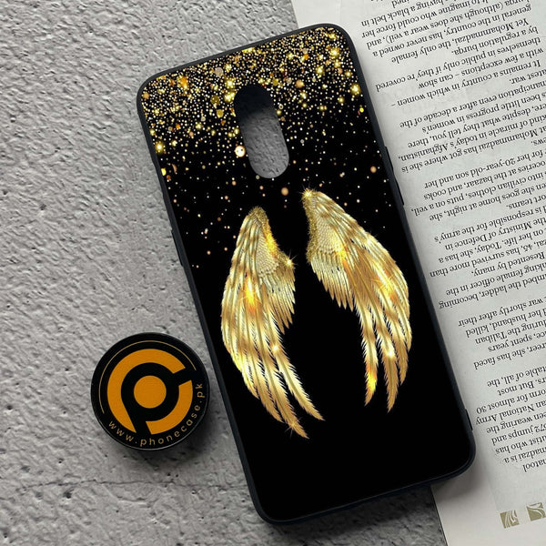 OnePlus 7 - Angel Wings Series - Premium Printed Glass soft Bumper shock Proof Case