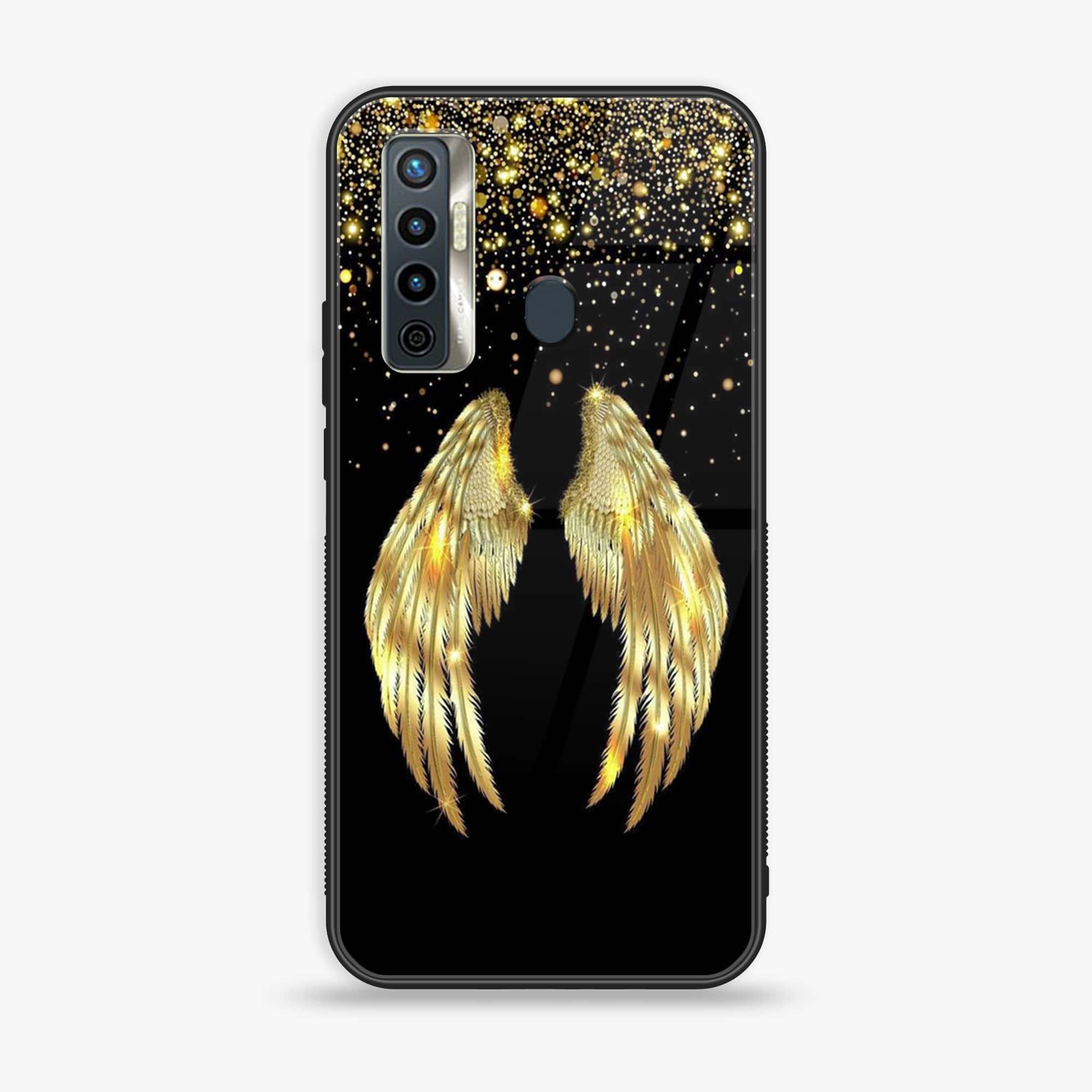 Tecno Camon 17 - Angel Wings Series - Premium Printed Glass soft Bumper shock Proof Case