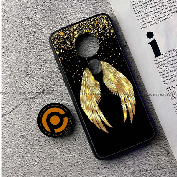 Moto G7 - Angel Wings Series - Premium Printed Glass soft Bumper shock Proof Case