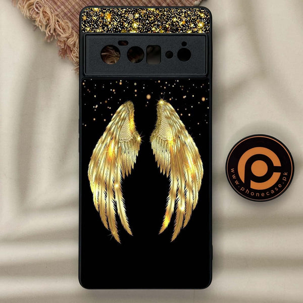 Google Pixel 6 Pro- Angel Wings Series - Premium Metal Printed soft Bumper Shock Proof Case