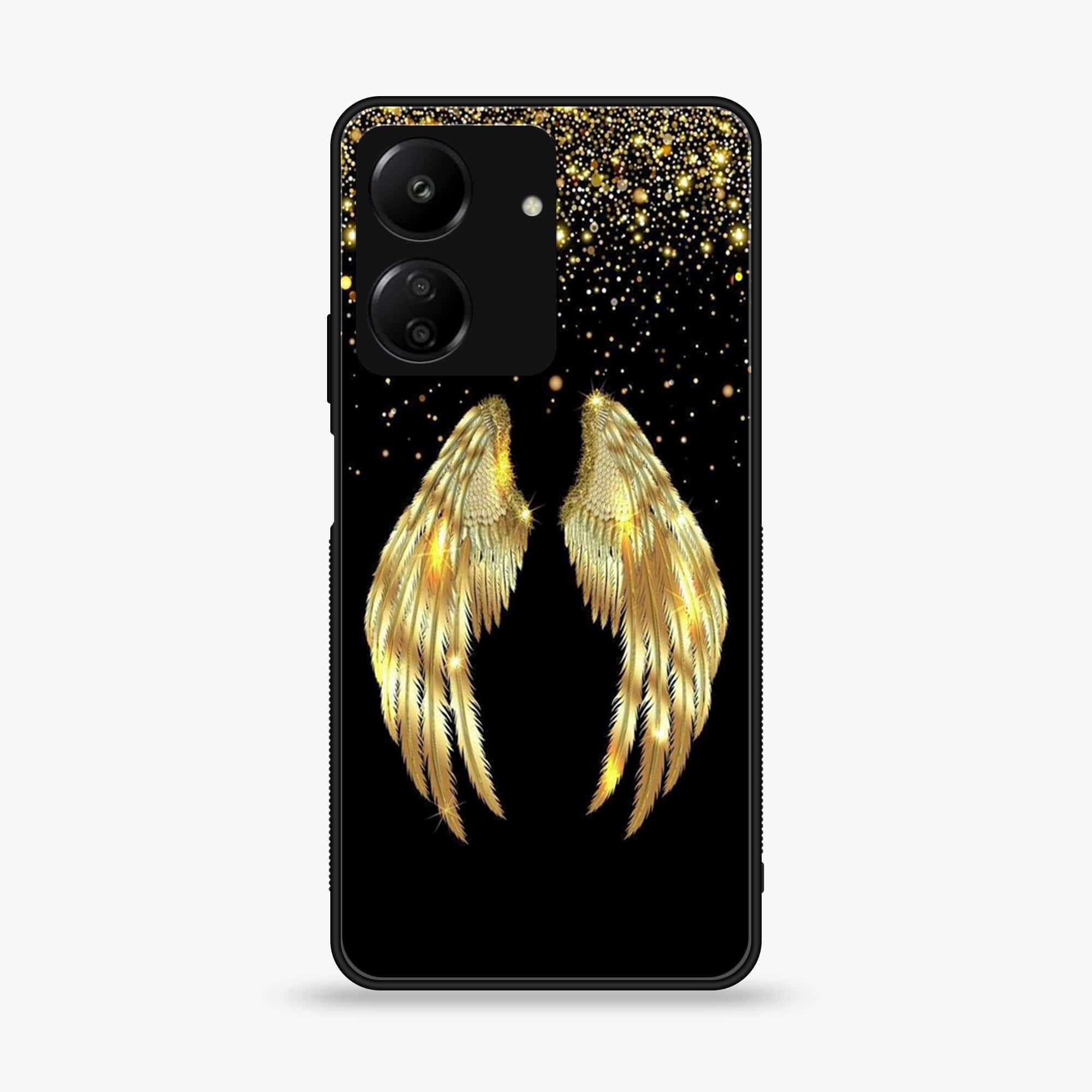 Xiaomi Poco C65 - Angel Wings Series - Premium Printed Glass soft Bumper shock Proof Case