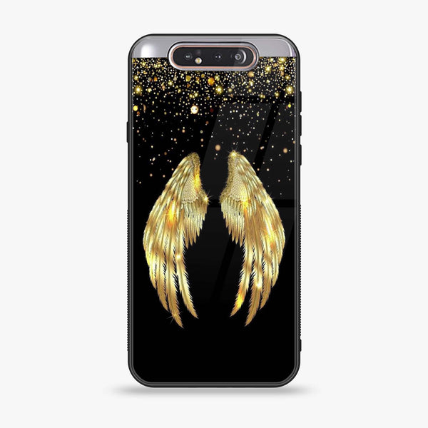 Samsung Galaxy A80 - Angel Wings Series - Premium Printed Glass soft Bumper shock Proof Case